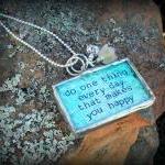 Makes You Happy Glass Pendant Necklace With..