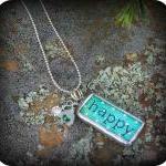 Happy Mom Soldered Glass Pendant Necklace With..