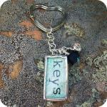 Keys Soldered Glass Pendant Keychain With..