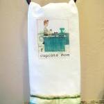 Cupcake Mom Flour Sack Towel With Cute Fabric..